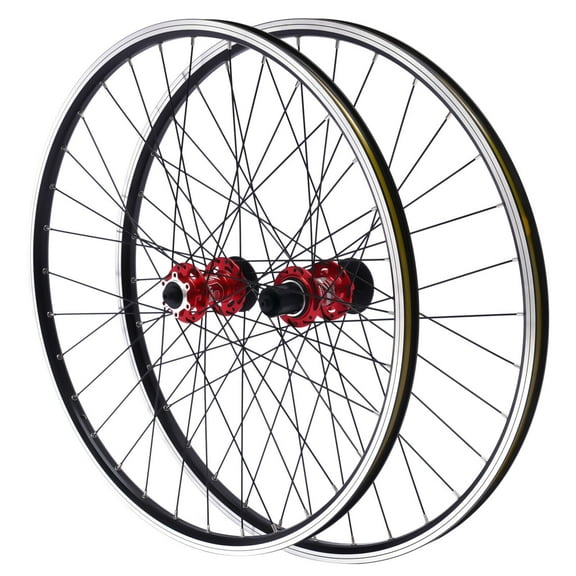 Miumaeov Mountain Bike Wheelset 27.5" Aluminum Alloy Rim Disc Brake MTB Wheelset with Hub Quick Release Front Rear Wheels Black Bike Wheels Fit Cassette Bicycle Wheelset