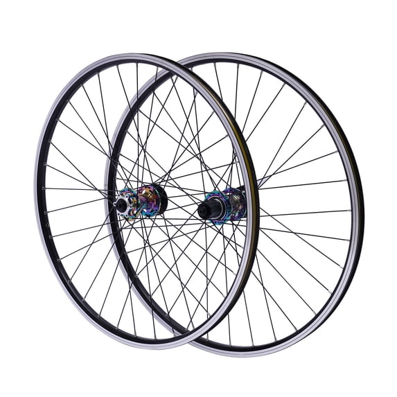 Miumaeov Mountain Bike Wheelset 29" Dual Disc Mountain Bike Wheels Aluminum Alloy Rim Quick Release Front Rear Black Flat Spokes MTB Wheelset Fit 7-11 Speed Cassette