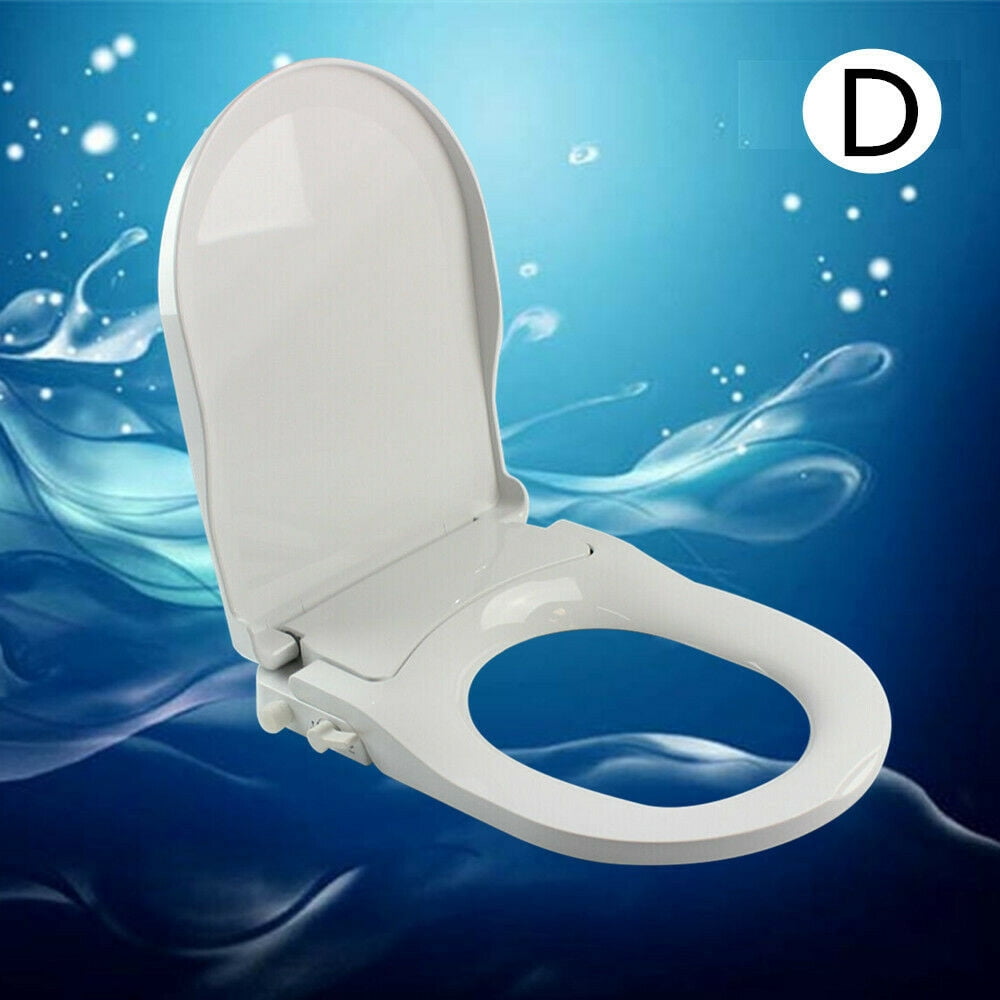 Miumaeov Non-Electric Bidet Toilet Seat Elongated Toilet Seat White Bidet Attachment for Toilet D Style