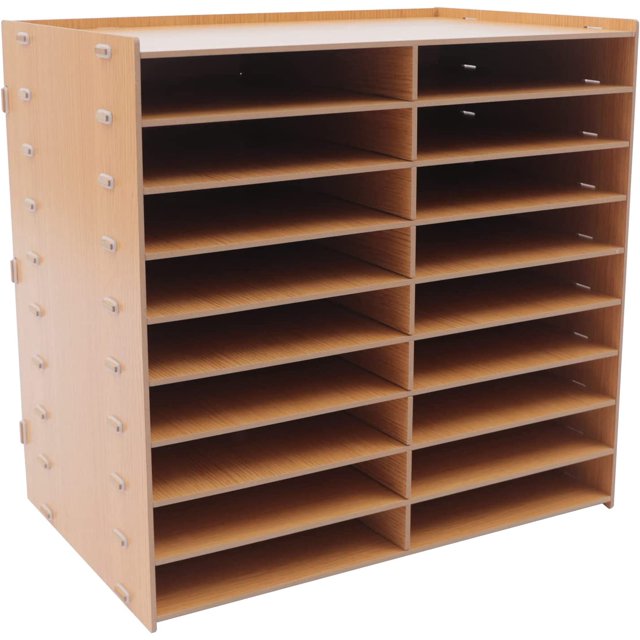 Miumaeov 9-Tier Office Desk Organizer, Golden Oak, Document Rack ...