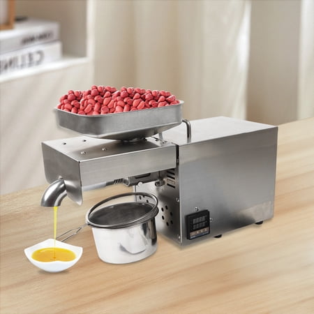 Miumaeov Oil Press Machine Automatic Oil Extractor with Intelligent Digital Temperature Control Cold Hot Oil Press Machine for Commercial Home Use 110V 610W