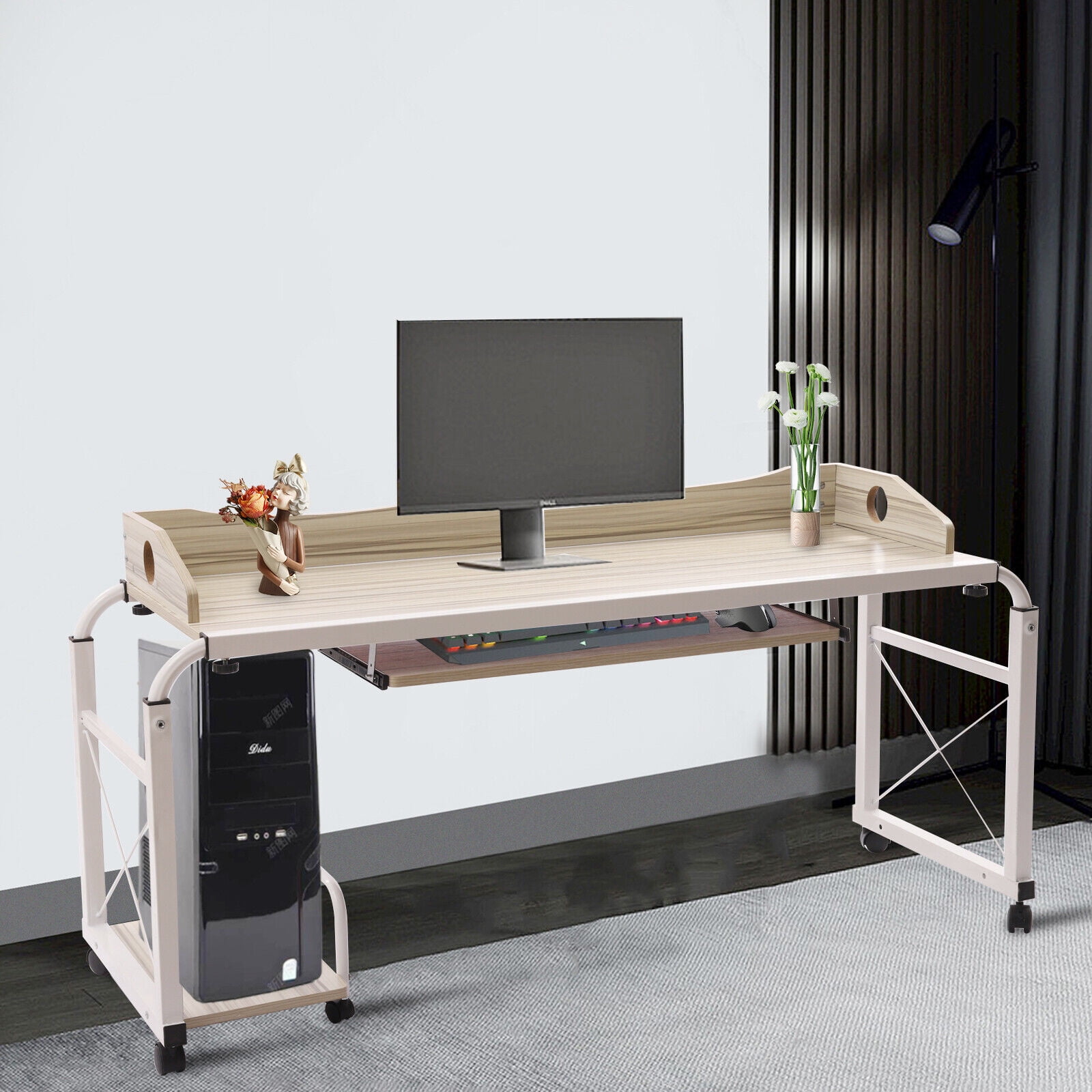 Miumaeov Over Bed Laptop Table Mobile Bed Desk CrossBed Stretchable Rolling MultiFunctional