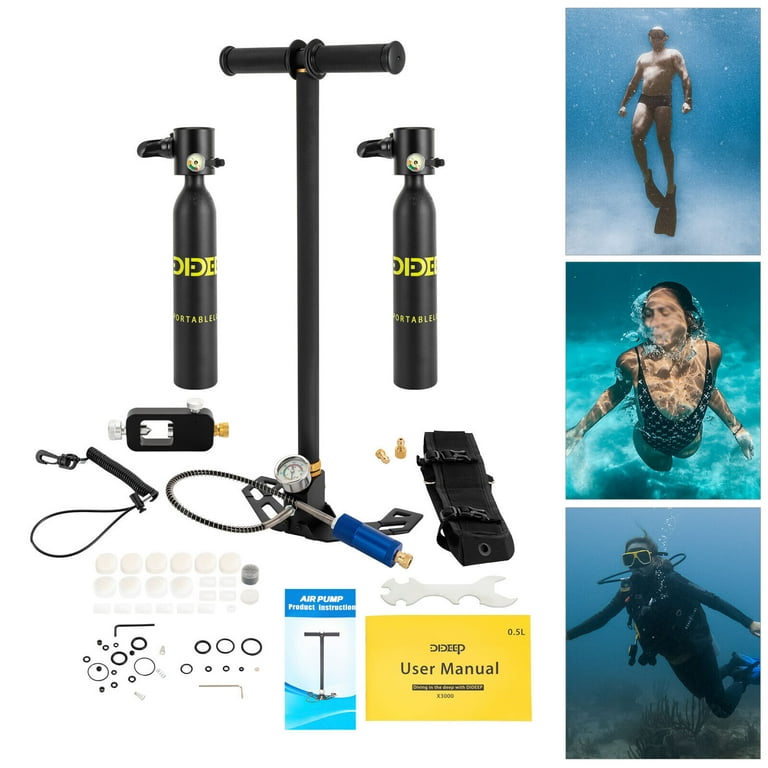 Miumaeov 1L Mini Scuba Tank, High Pressure, Aluminum Diving Tank w/Carrying  Strap