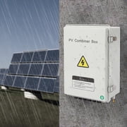 Miumaeov PV Combiner Box 6 String Solar Combiner Box with 15A Rated Current Fuse 63A Circuit Breaker Lightning Arreste and Solar Connector for On/Off Grid Solar Panel System IP65 Waterproof