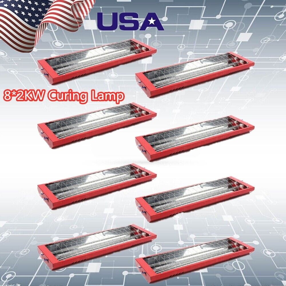 Miumaeov Paint Booth Heater 2000W 110V 8PCS Spray Baking Booth Light Heater Curing Lamp Heating Light for Automobile Paint Booths Furniture Paint Booths
