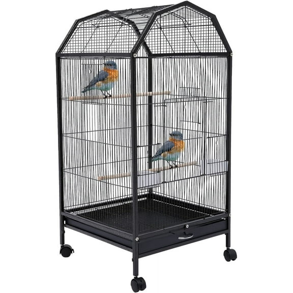 Miumaeov Parakeet Bird Cage with Stand Metal Pet Bird Flight Cages Large Finch Bird Cage for Conure Canary