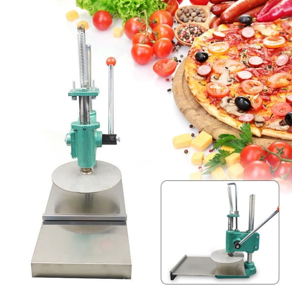 Miumaeov Pastry Manual Press Machine 9.5in Circle Manual Heavy Duty Stainless Steel Cake Pizza Dough Pastry Manual Press Machine with Cast Iron Base for Home Kitchen & Commercial Use