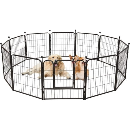 Miumaeov Pet Playpen Puppy Playpen Kennels Dog Fence Exercise Pen Gate Fence Foldable