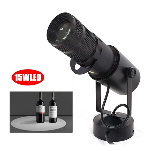 Miumaeov Pinspot Light Mini 15W Mirror Ball Spotlight Super Bright White LED Beam Pinspot Lights Adjustable Manual Focus 4 Apertures Stage Lighting