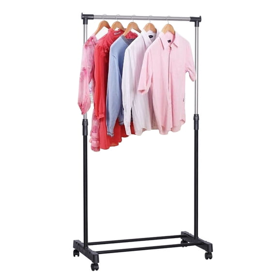 Miumaeov Portable Clothing Hanging Garment Hanger Laundry Clothes Storage Drying Rack Floor Standing Hanger Coat Hat Stand Height Adjustable