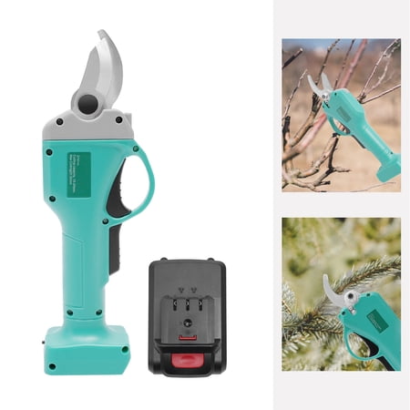 Miumaeov Portable Cordless Electric Branch Scissors Pruning Shear Pruner Cutter+2 Battery