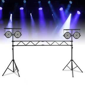 Miumaeov Portable DJ Light Stand Rack with T-Bar Lighting Trussing Stage System Professional Stage Audio DJ Lighting Truss Equipment up to 9.84ft Height