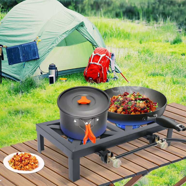 Mordoum Camping Stove Portable Portable Butane Stove Camp Kitchen Equipment  Single Burner Outdoor Cooking Grill for Camping, Picnics, Hiking, Fishing