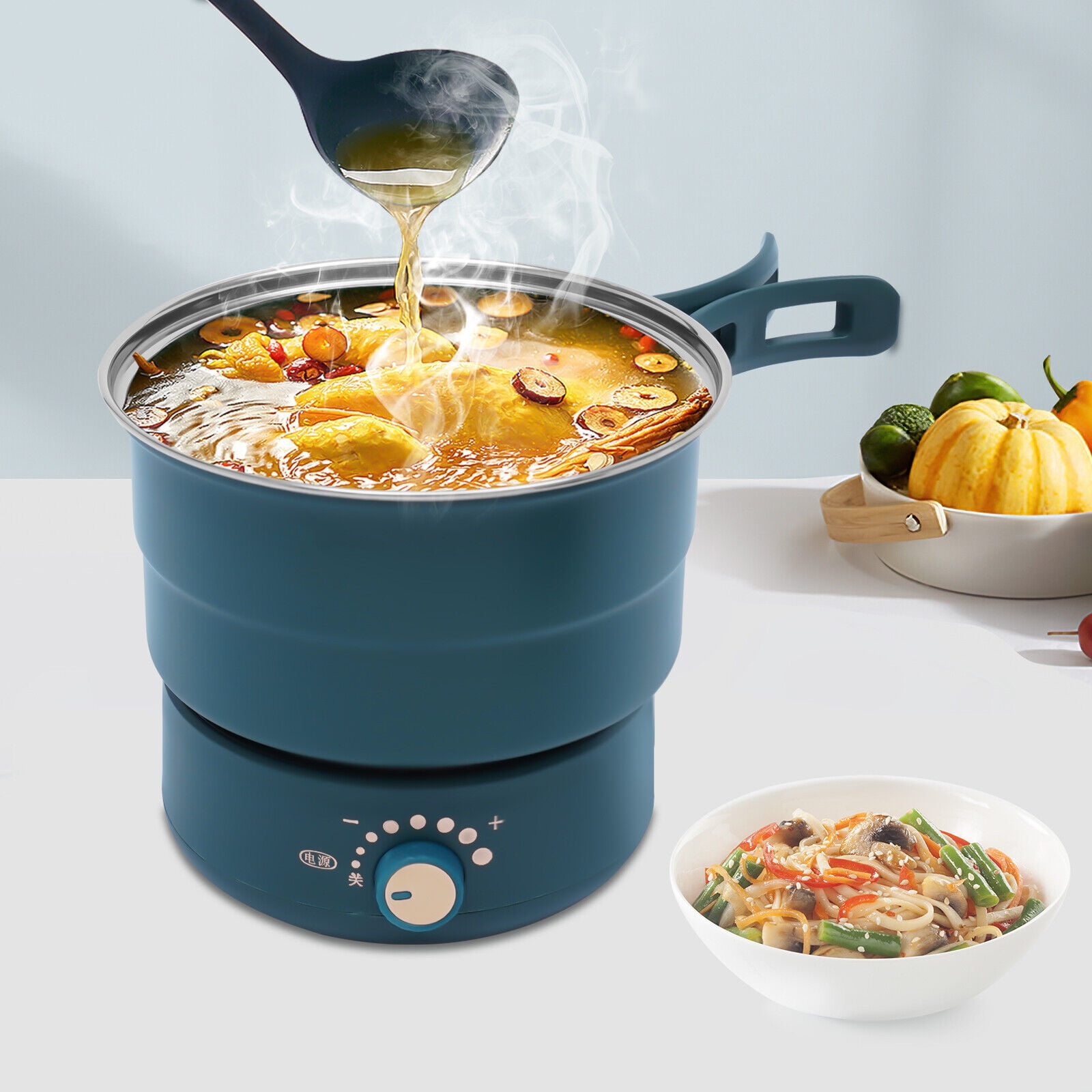 Mini Electric Electric Hot Pot, Portable Multi Functional Travel Cooker  Auto Power Off Rapid Heating Compact and Portable Anti Dry Burning for  Noodles