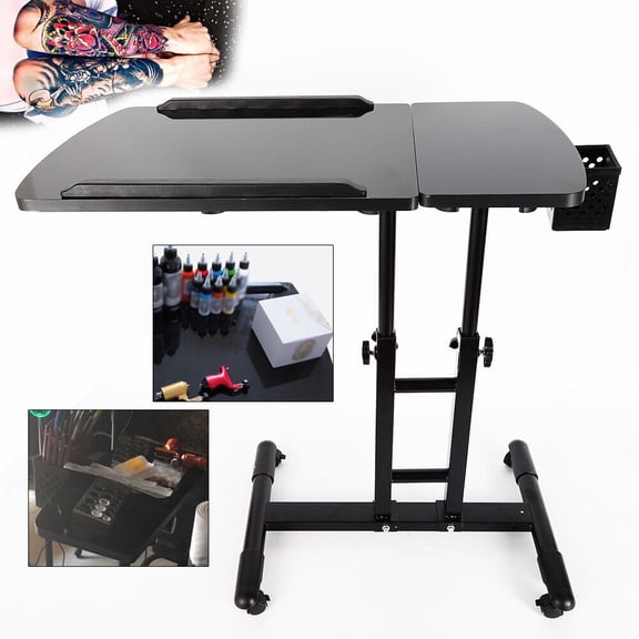 Miumaeov Portable Tattoo Work Station Tattoo Arm Rest Stand Table Rolling Workbench Tray