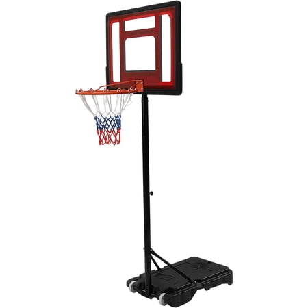 Miumaeov Portable Teenager Outdoor Basketball Stand Adjustable Youth Basketball Hoop Rack