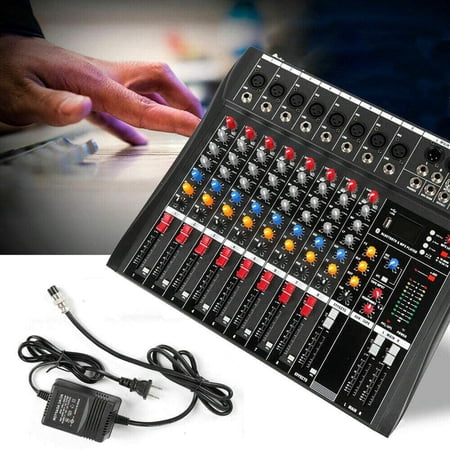 Miumaeov Professional 8 Channels USB Bluetooth Line Live Mixing Studio Audio Sound Mixer