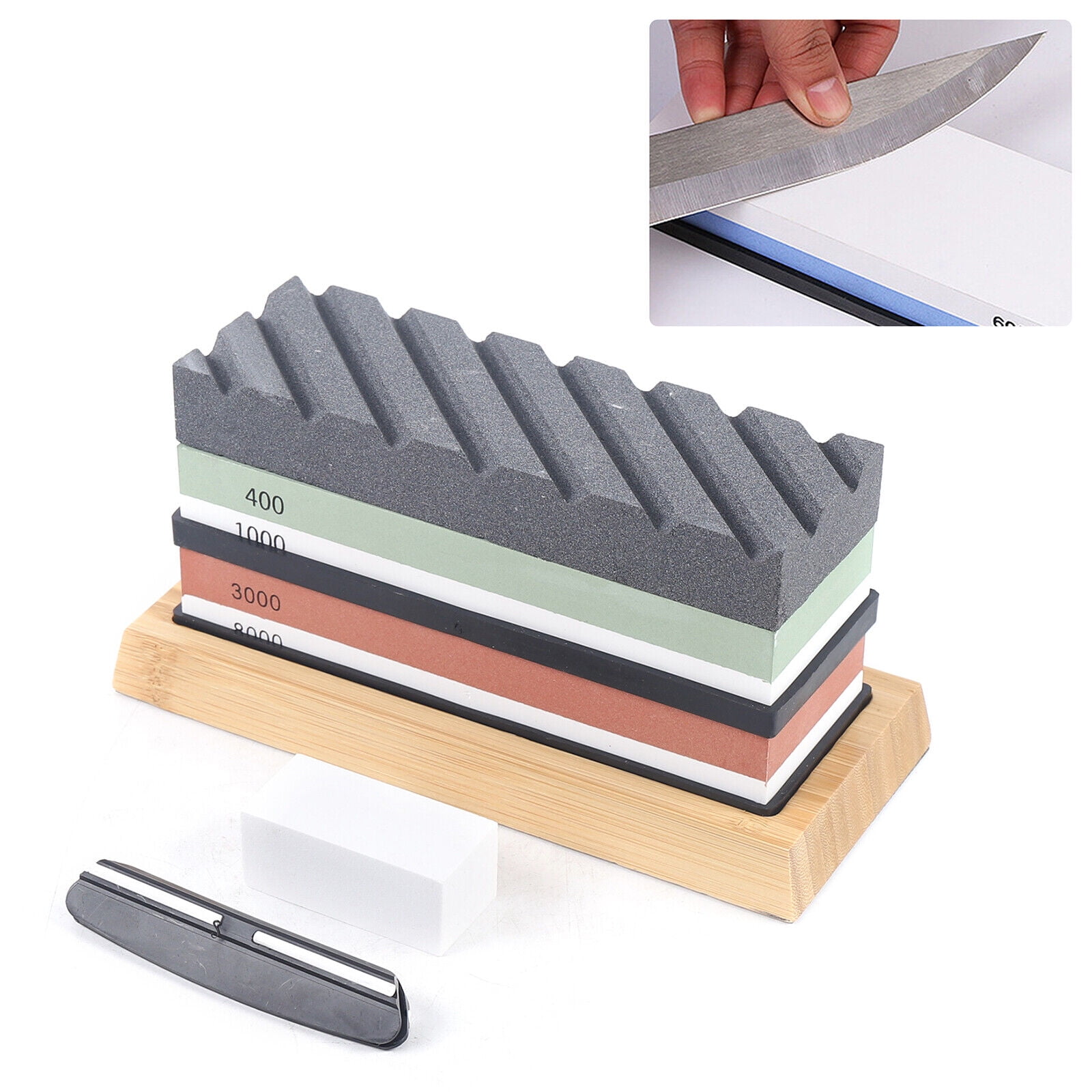Miumaeov Professional Knife Sharpening Stone Set Cut Sharpener 400/1000