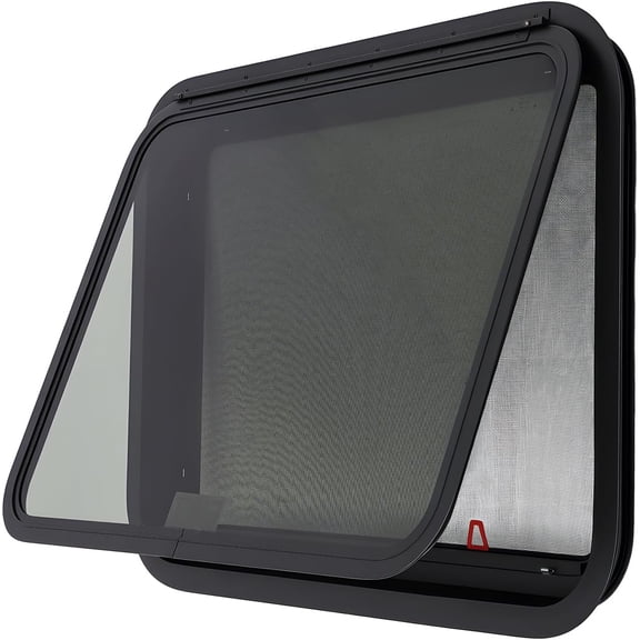 Miumaeov RV Exit Window, 30" W X 22" H Camper Windows Replacement Rv Push Out Window with Screen Ultra Thick Tempered Glass