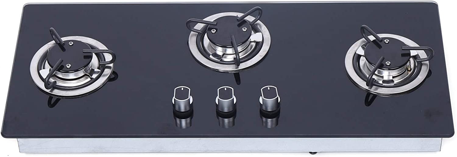 Miumaeov RV Gas Cooktop, Fire Adjustable Gas Stove Hob Tempered Glass ...