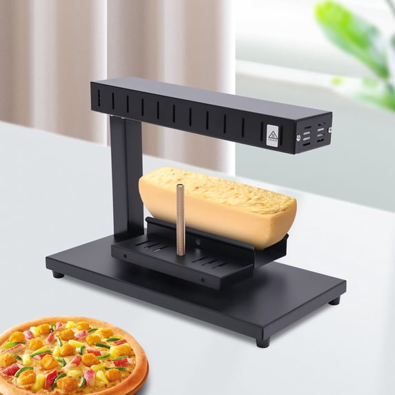 Miumaeov Raclette Cheese Melter 110V 750W Quick Heating Electric Commercial Cheese Machine Melting Warmer Countertop Cheese Heater for Half Cheese Wheel Sliced Cheese Adjustable Angle&Height