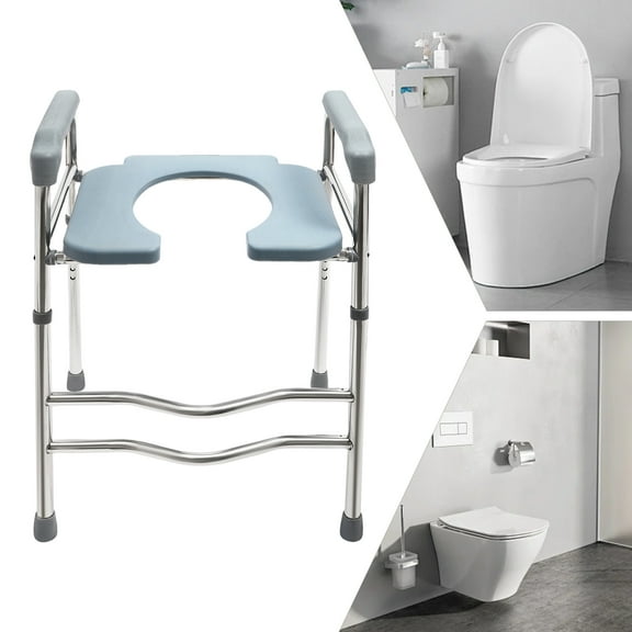 Miumaeov Raised Toilet Seat Riser w/ Arms For Elderly Handicap Bathroom Adjustable Height
