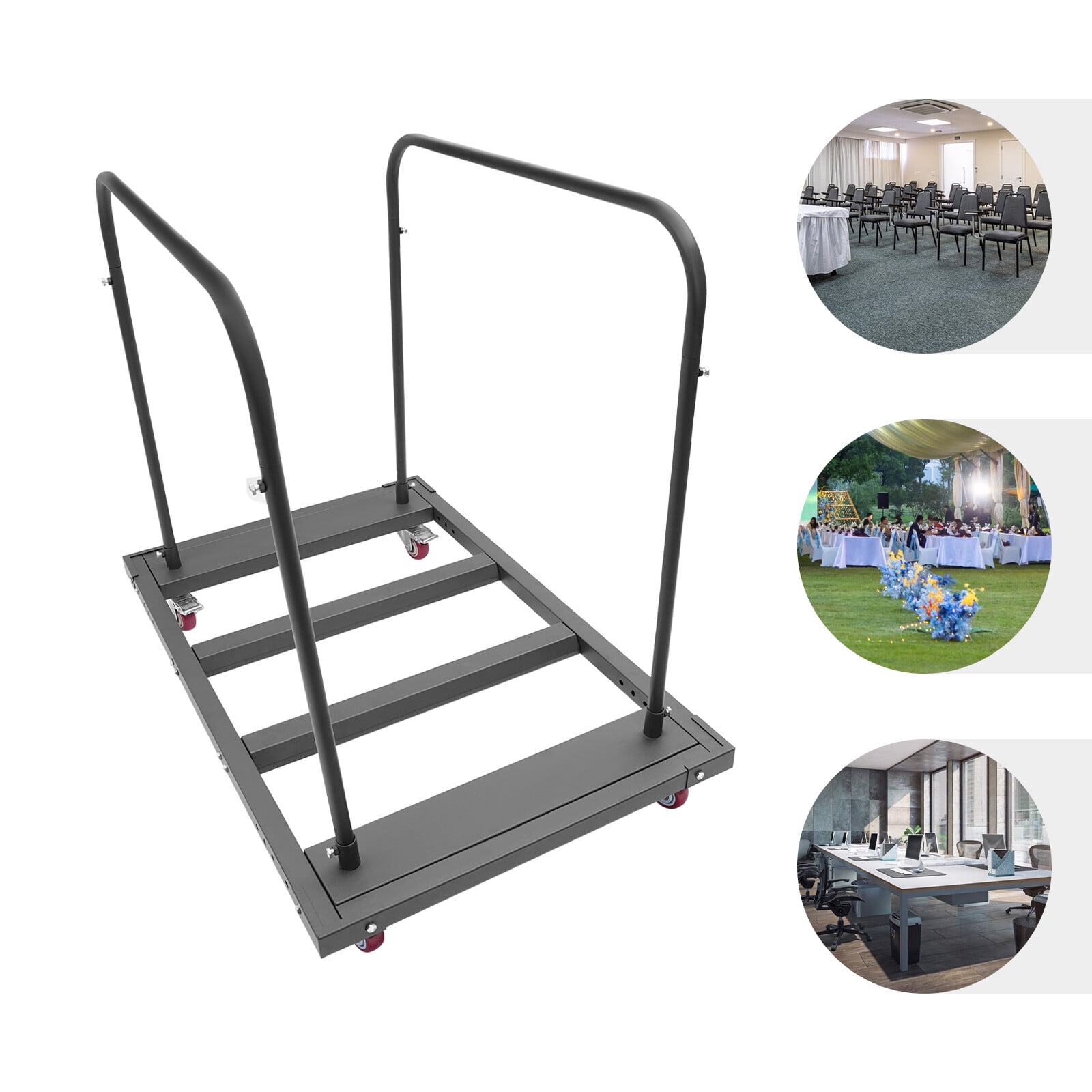 Miumaeov Rectangular Folding Table Cart Folding Table Trolley Dolly Cart For 10Pcs Folding Desk