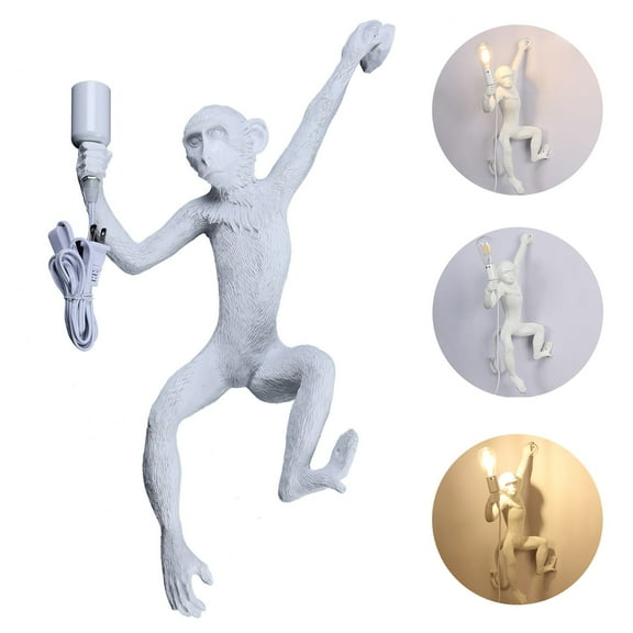 Miumaeov Resin Monkey Light Industrial Vintage Monkey Shape Wall Lighting Fixture Creative Wall Lamp