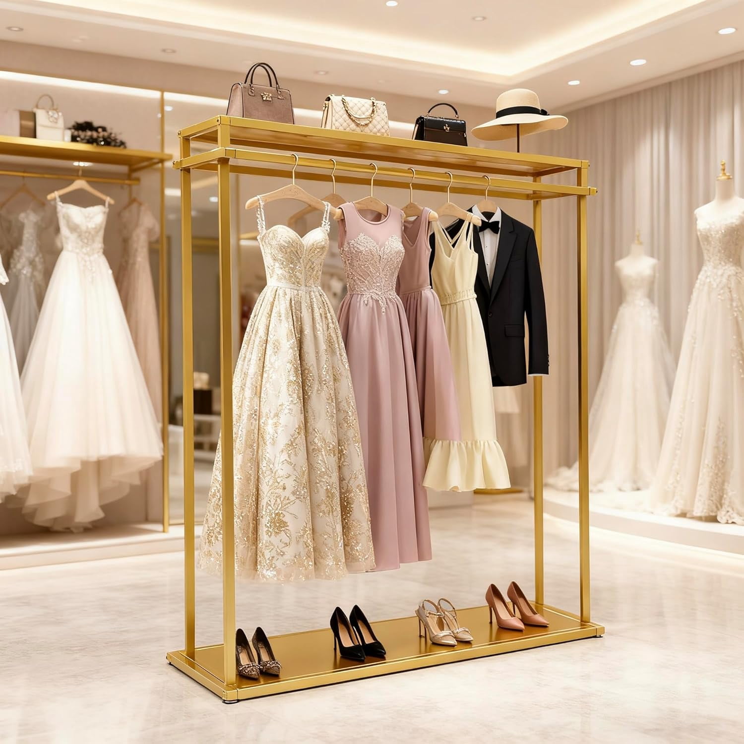 Wedding Rack Miumaeov Retail Clothes Display Wedding Dress Rack Heavy Duty Metal ...