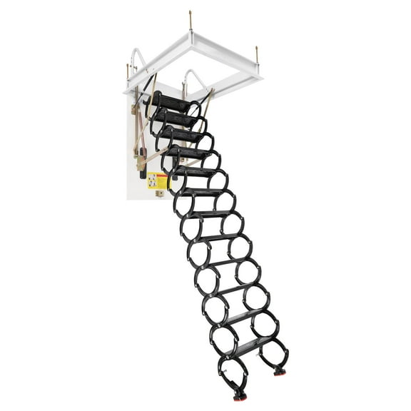 Miumaeov Retractable Folding Stairs Pull Down Attic Ladder Stair 12 Steps For Loft Warehouses