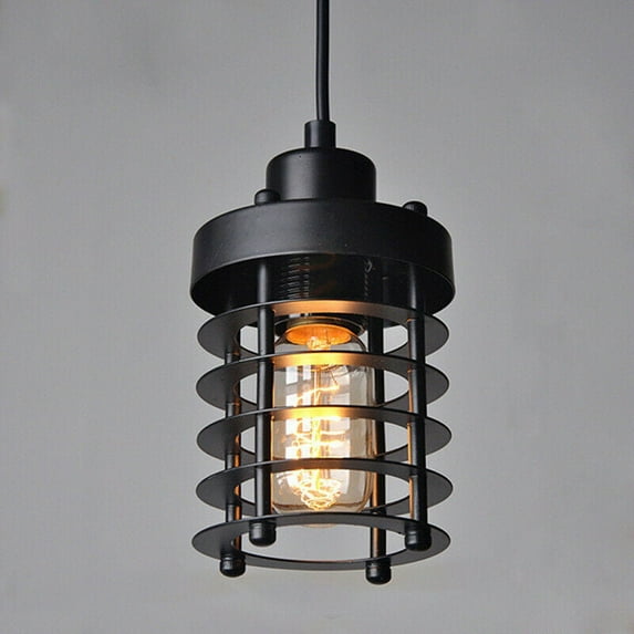 Miumaeov Retro Chandelier Ceiling Light Metal Cage Lampshade Pendant Fixture for Kitchen Bar Hallway Balcony