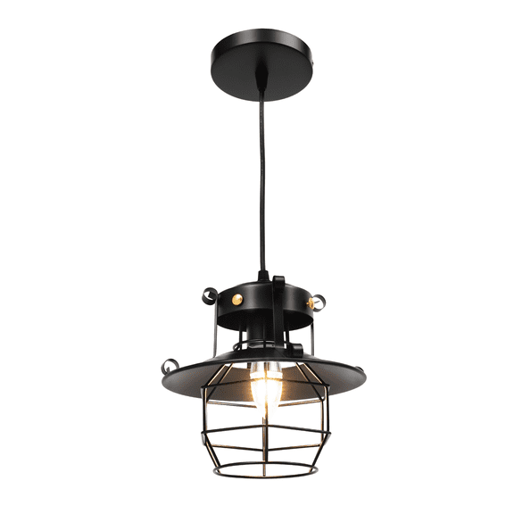 Miumaeov Retro Farmhouse Caged Pendant Light Industrial Vintage Ceiling Light Hanging Lamp Fixture Adjustable