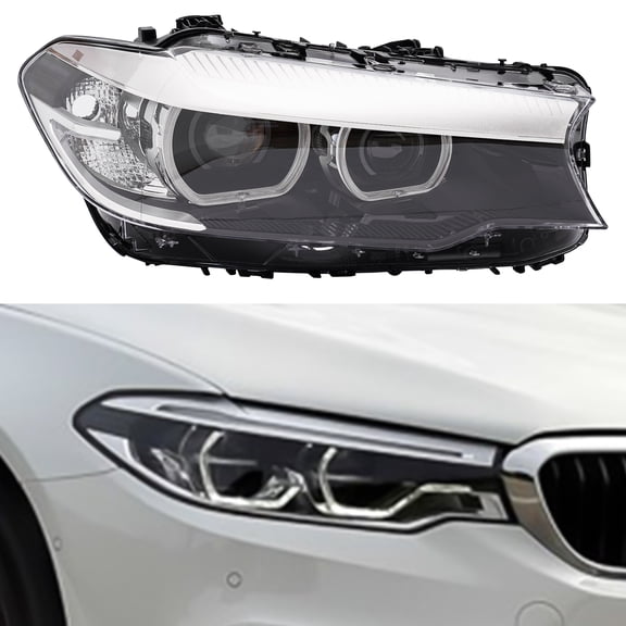 Miumaeov Right Side Headlight Assembly Front Cover Replacement Car Head Light Halogen Headlight Assembly Replacement for BMW 5 Series G30 G31 17-20