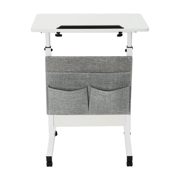 Miumaeov Rolling Laptop Desk Office Computer Table Adjustable Height Stand up Desk w/ Storage Bag