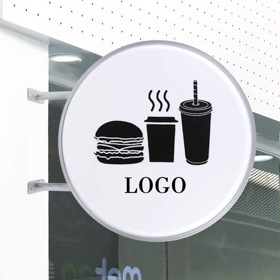 Miumaeov Round LED Signs Double Sided Outdoor Round Projecting Light Light-Box Signs Supply for Retail Advertising，Pub Bar，Hotel，Business (20 in 50 cm)