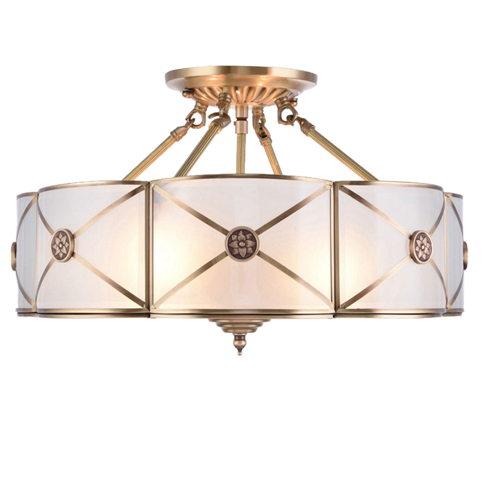 Miumaeov Semi Flush Mount Ceiling Light Fixture 4Light White Drum