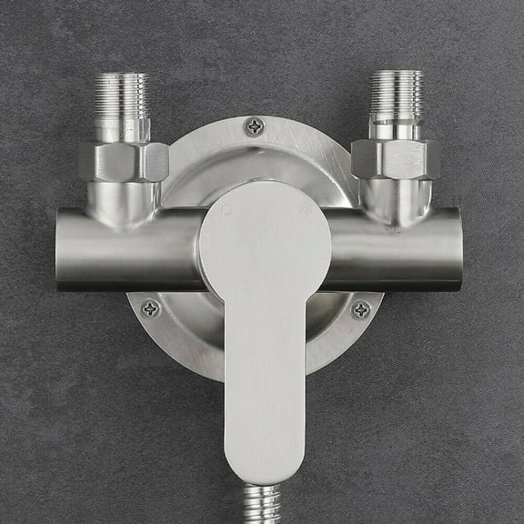 Miumaeov Shower Mixing Valve Tap Control Bath Mixer Steel Faucet Hot and Cold Kit Wall Mount Stainless Steel
