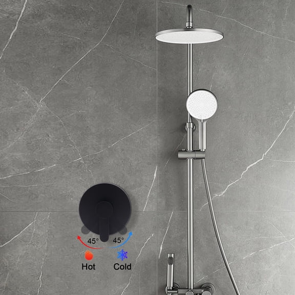 Miumaeov Shower Valve Mixer Kit Wall Mount Single Function Shower Faucet Control Valve Bath Mixer Bathroom Water Tap Hot & Cold Single Handle Tub