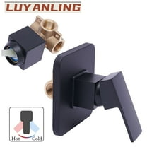 Miumaeov Shower Valves Wall Mount Bathroom Copper Faucet Black/Silver Shower Rough-In Valve Trim Kit Single Handle Tub Shower Valve Mixer