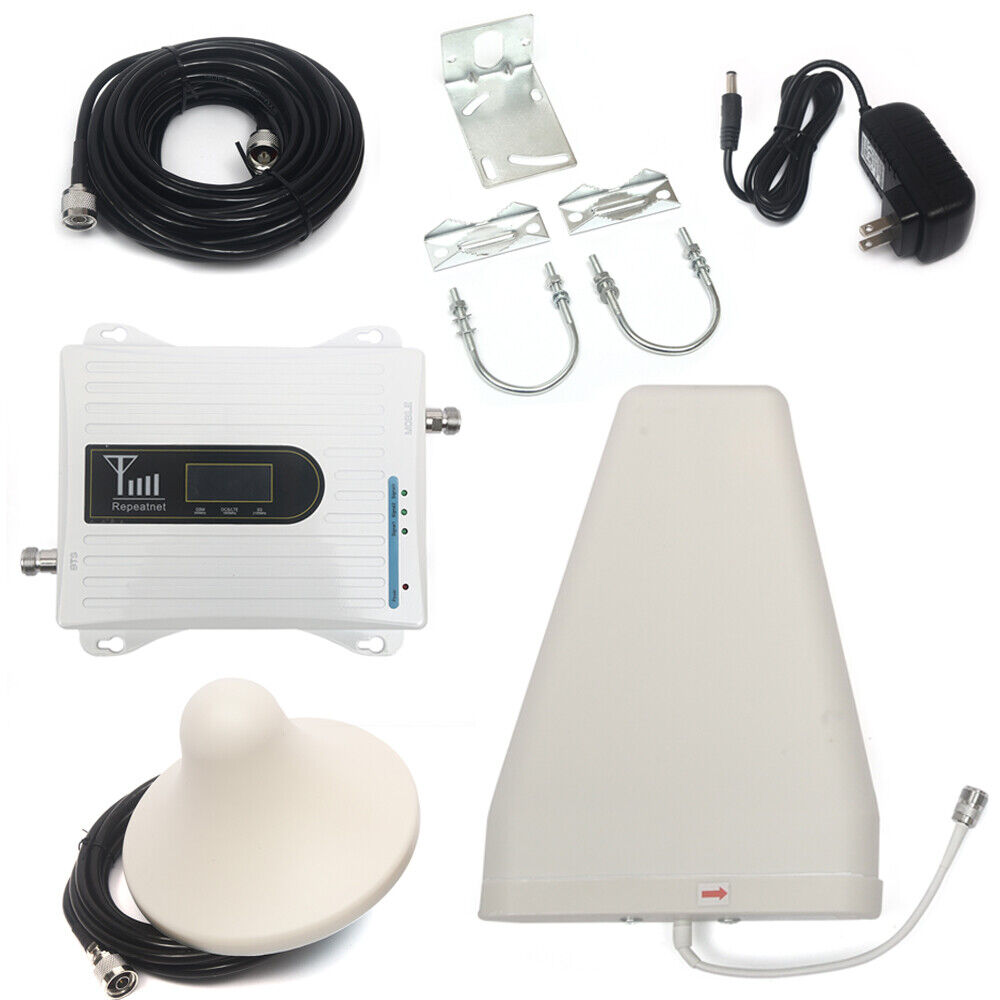 Miumaeov Signal Booster for Cell Phone 900/1800/2100MHz Triple-Band 2G 3G 4G Mobile Signal-Repeater Amplifier with Antenna