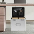 thumbnail image 1 of Miumaeov Silver Locking File Box 14" L*10" W*13" H Documents Storage Box for Filing Letters with Combination Lock Multiple Slots Large Size, 1 of 12