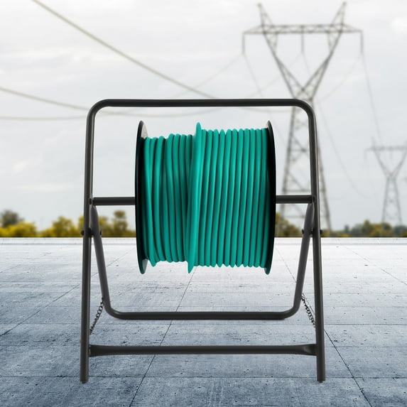 Miumaeov Single Axle Cable Caddy Wire Spool Dispenser Tool Heavy Duty Cable Holder Stand Foldable Wire Coil Rack