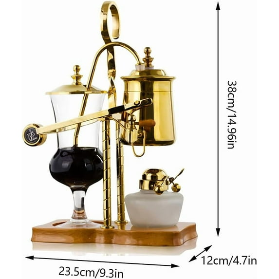 Miumaeov Siphon Coffee Maker Kit, 400ML/13.5Oz Belgian/Belgium Family Balance Syphon Coffee & Tea Brewer Elegant Double Ridged Fulcrum with Tee Handle