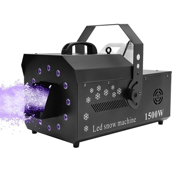 Miumaeov Snowflake Machine 1500W 12 LED DMX Stage Snowflake Machine with Wireless Remote Snow Machine for Parties Stage Wedding Live Concert Dj and Family Gatherings