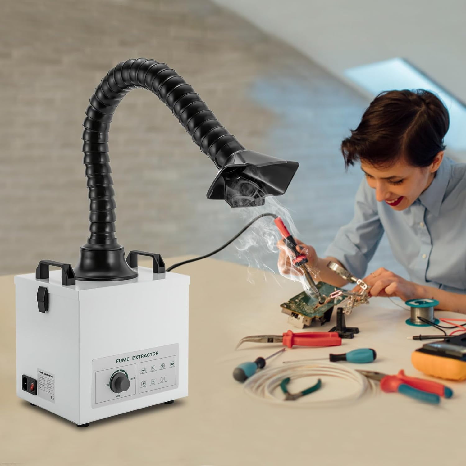 Miumaeov Solder Fume Extractor Powerful 100W Suction LowNoise 3Stage