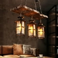 thumbnail image 1 of Miumaeov Solid Wood and Iron Decorative Chandelier Pendant Lights with Cylindrical Glass, 1 of 24