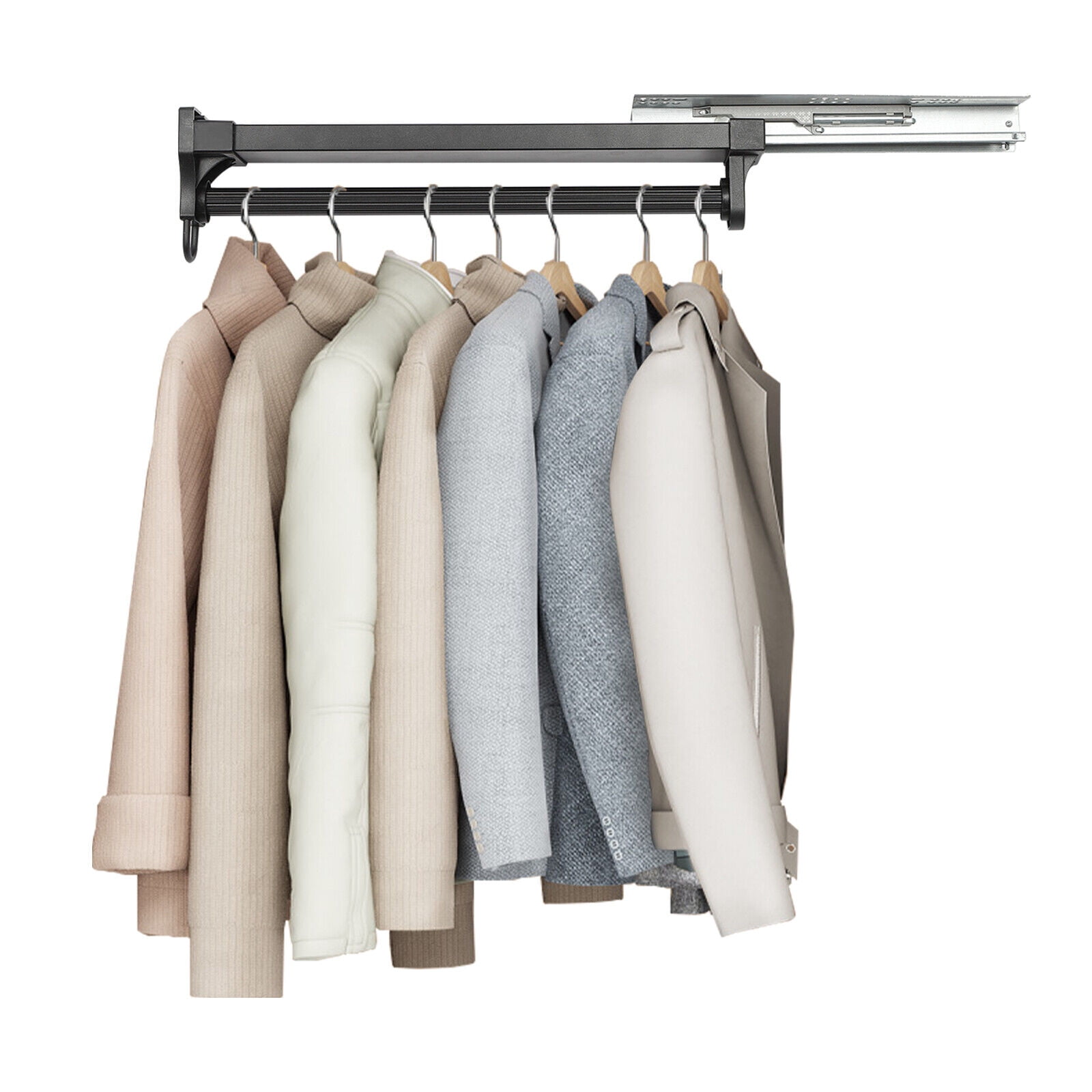 Miumaeov Space-Saving Pull Out Clothes Hanger Rod Adjustable Wardrobe ...