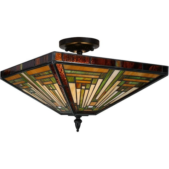 Miumaeov Stained Glass LED Ceiling Lamp Tiffany Chandelier Light Hallway Bedrooms Fixture