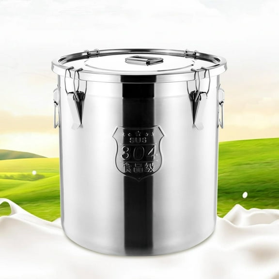 Miumaeov Stainless Steel Airtight Canister 48L/12.7Gal Large Capacity Food Container Kitchen Storage Bucket with Lid for Rice Cererals Grains Flour