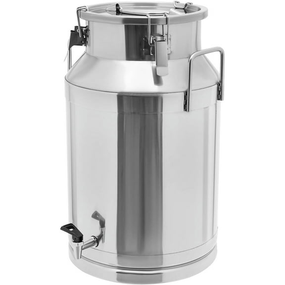 Miumaeov Stainless Steel Milk Can 10 Gal Portable Milk Jug with Faucet, Water Dispenser Commercial Hot Drink Dispenser